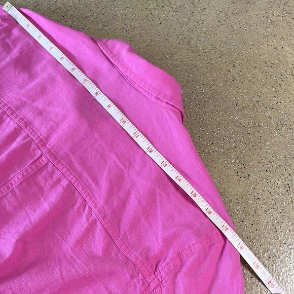 Barbiecore Bubblegum Pink Linen Blend Pullover Shirt / Shacket - Picture 14 of 16